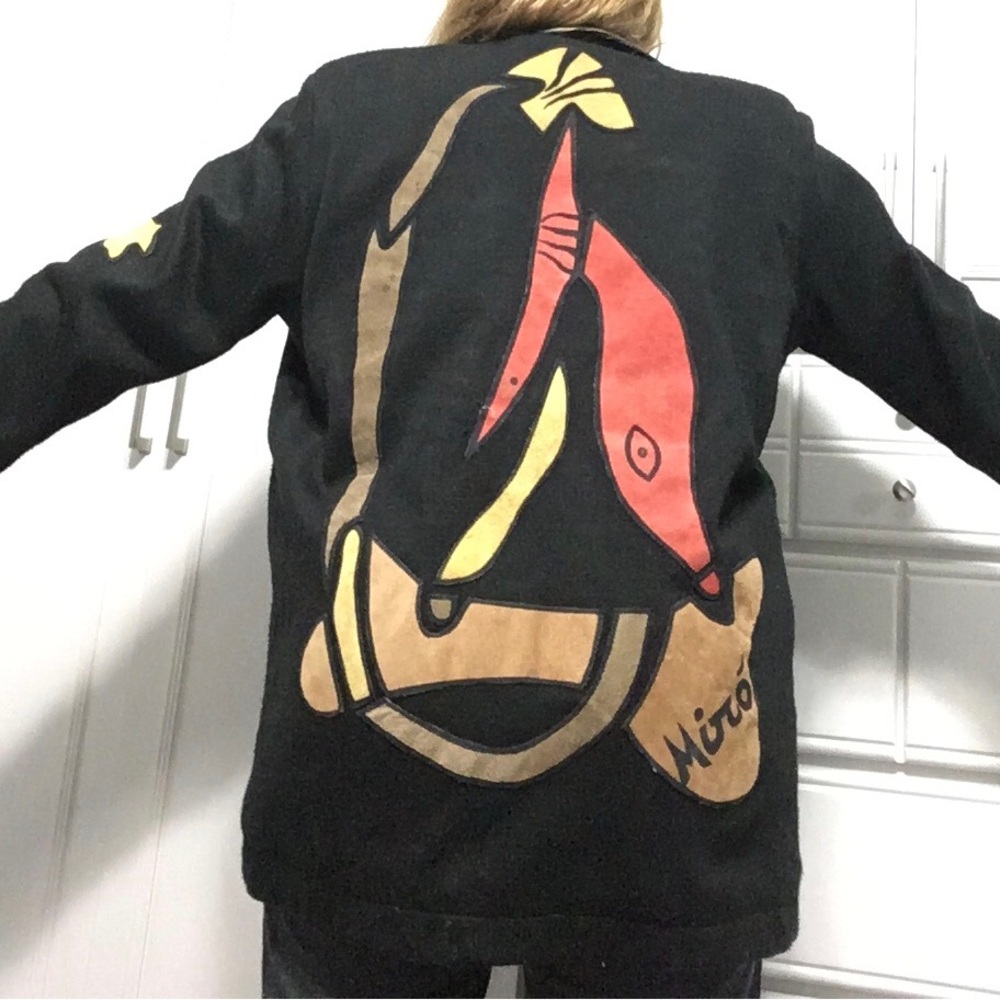 Vintage Joan Miro Inspired Abstract Art Jacket By RabeK Vera Pelle M - Picture 5 of 11